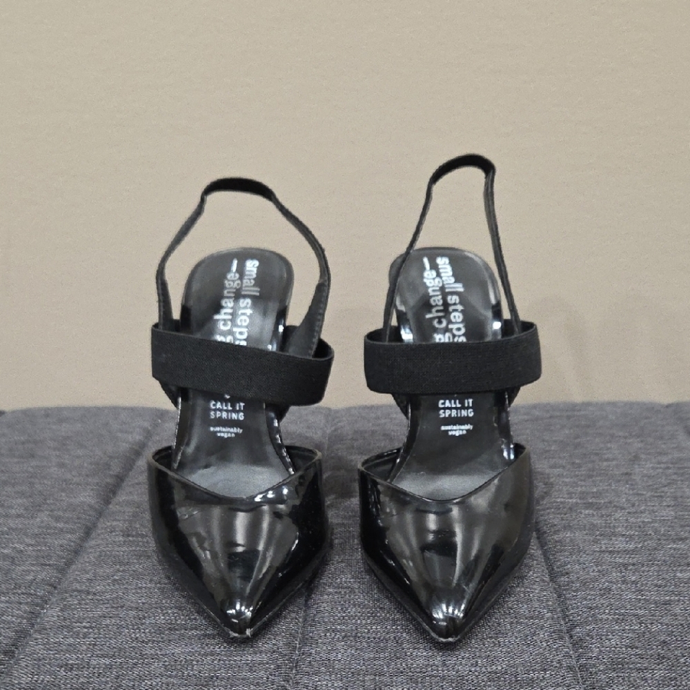 Call It Spring Glossy Black Pointed Heels